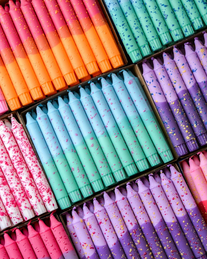 DeLishAroma multicolour Pillar Candle - Tall Skinny Soy Candle - Colorful, Scented or Unscented - Ideal for Weddings, Events,and Home Decor-Handmade 