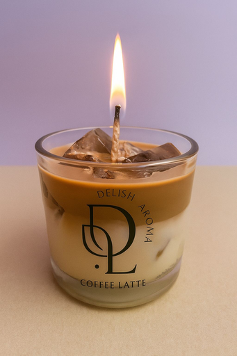 DeLish Aroma Coffee Latte Candle | votives Candle with Scented |Perfect for Home Decor Lighting Gifting | Soy Wax