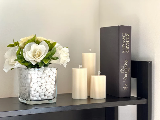 DeLishAroma  Ribbed Pillar Candle Set | Soy Wax Candle | Decorative Candle | Aesthetic Candle | Unique Candle | 80hr And 120hr Burning time