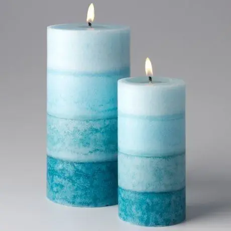 DeLish Aroma™ Blue Luxe Scented Pillar Candles – Premium Long-Burning Decorative Candles for Home & Gifting | 72hr Burning Time