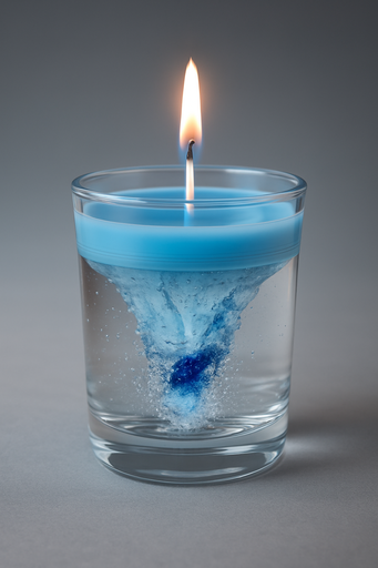 Ocean Swirl Gel Candle – Blue Wax Water Vortex Scented Jar by DeLish Aroma Candles