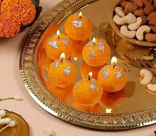 DeLish Aroma Motichoor Laddu Scented Candle – Pooja, Gifting & Festival Collection